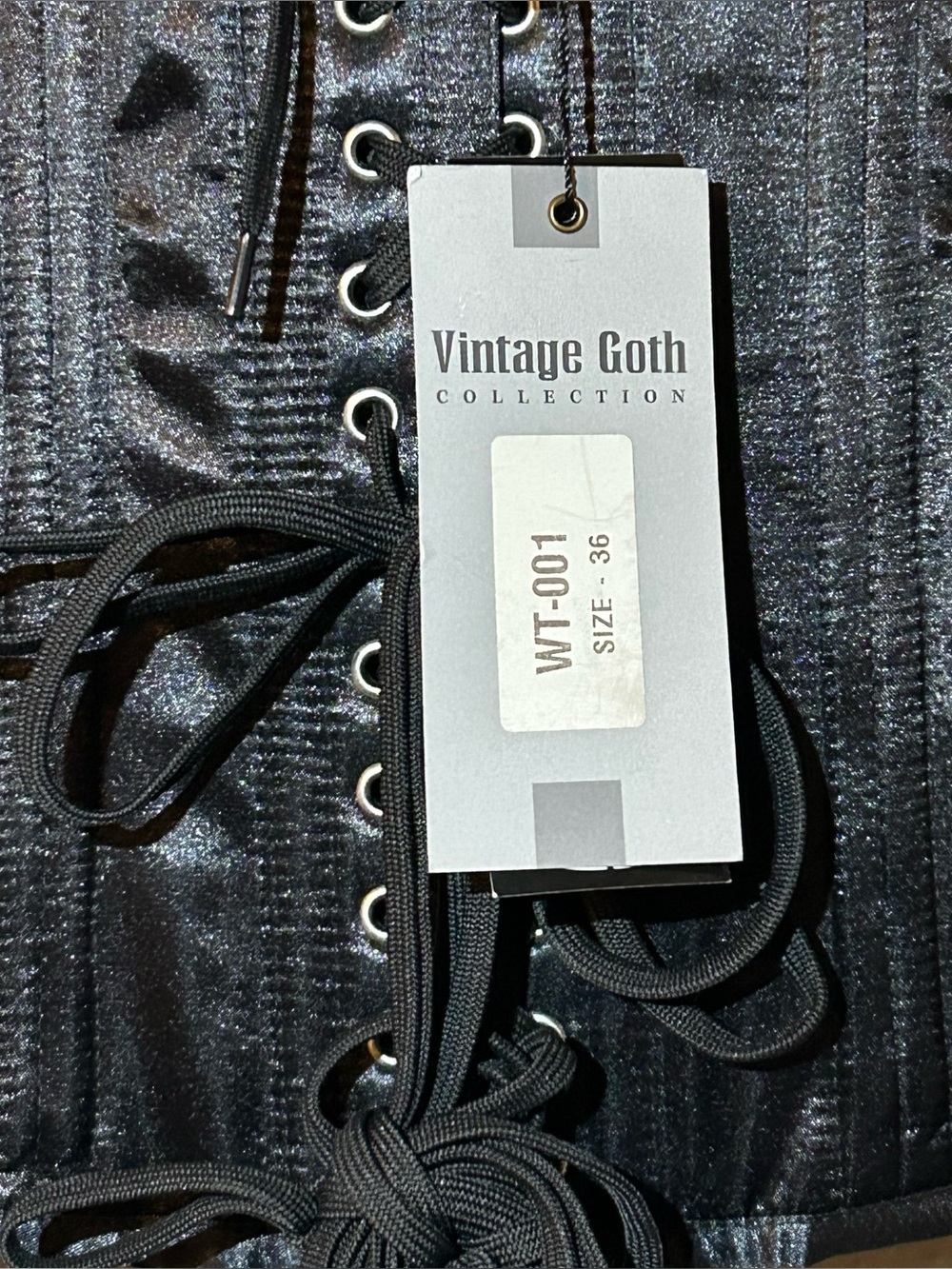 NWT Vintage Goth Collection Black Underbust Corset Belt - Size 36 - Picture 3 of 6